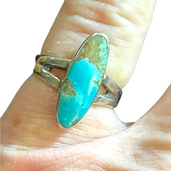Vintage Bell Trading post oblong Torquoise sterling silver 925 ring Southwestern - Picture 8 of 9